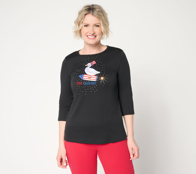 Quacker Factory Fire Quacker 3/4 Sleeve Top — View 11