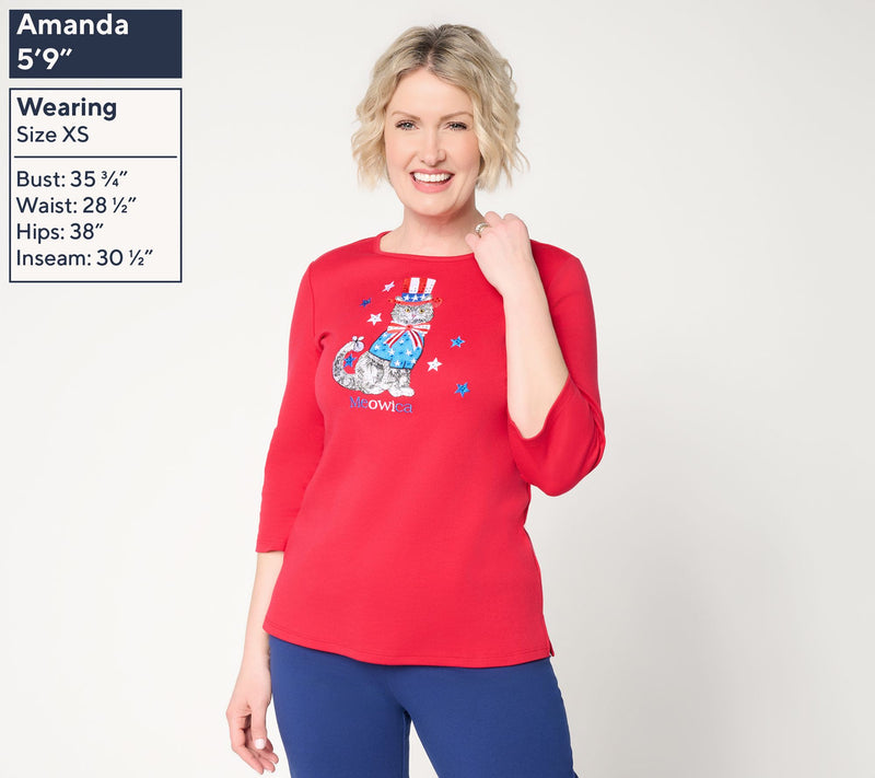 Quacker Factory Fire Quacker 3/4 Sleeve Top — View 3
