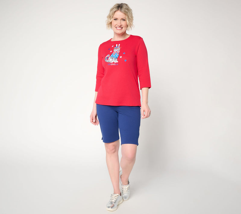 Quacker Factory Fire Quacker 3/4 Sleeve Top — View 5