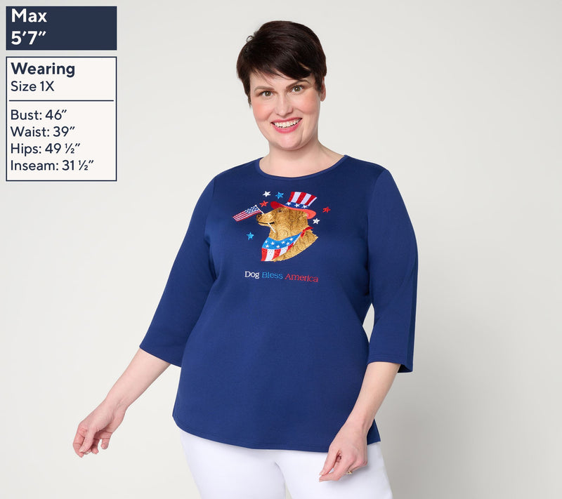 Quacker Factory Fire Quacker 3/4 Sleeve Top — View 2