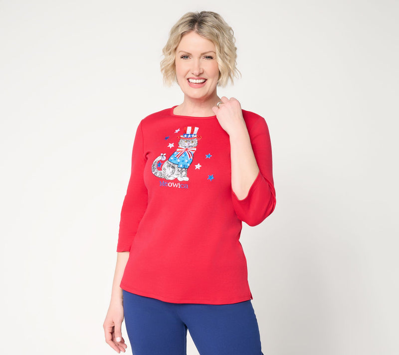 Quacker Factory Fire Quacker 3/4 Sleeve Top — View 12