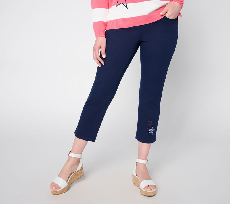Liberty Belles by Kim Gravel Petite TripleLuxe S&S Twill Crop Jean — View 5