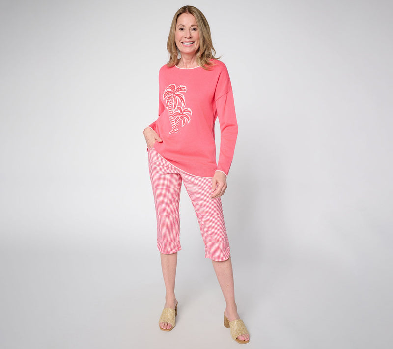 Belle by Kim Gravel Regular Gingham Capri Pant — View 15