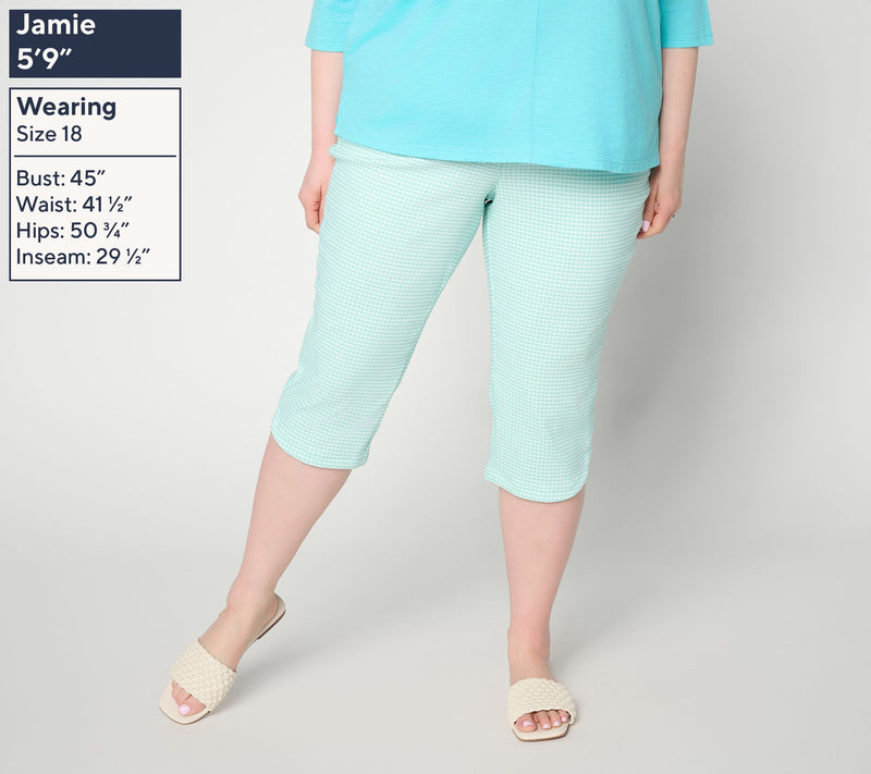 Belle by Kim Gravel Regular Gingham Capri Pant — View 12