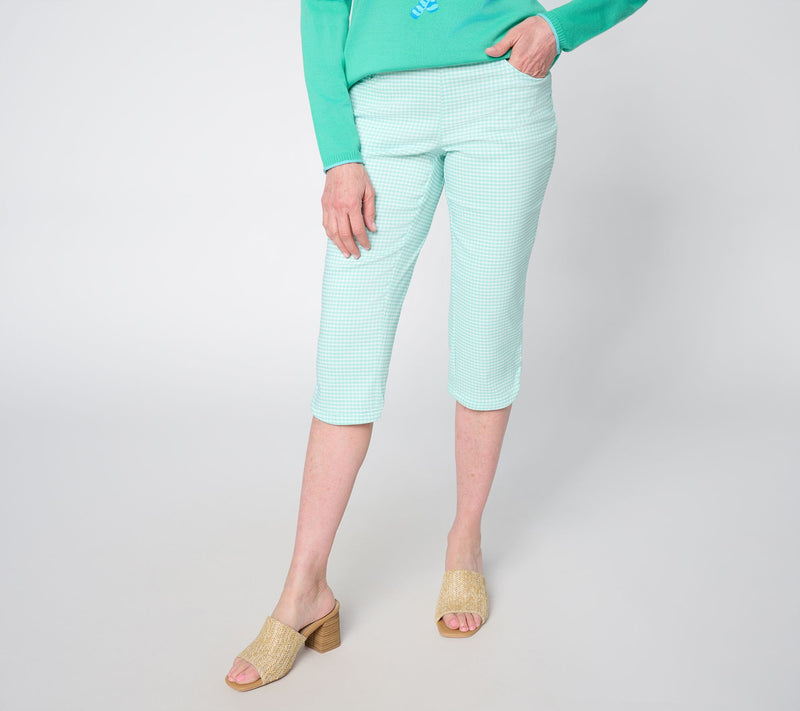 Belle by Kim Gravel Regular Gingham Capri Pant — View 7