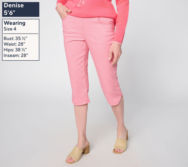 Belle by Kim Gravel Petite Gingham Capri Pant — View 13