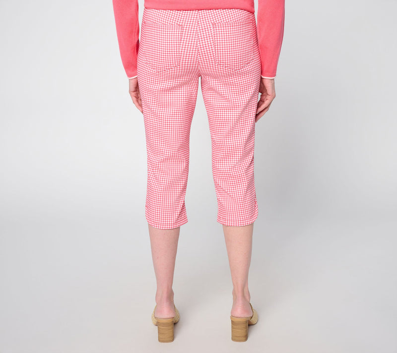 Belle by Kim Gravel Petite Gingham Capri Pant — View 14