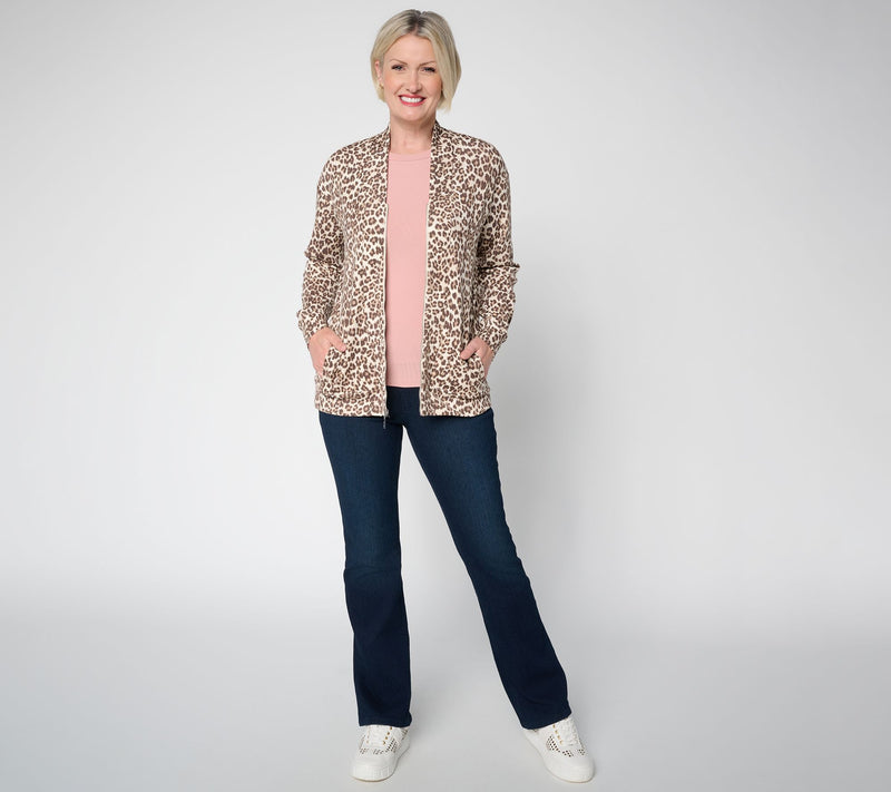 Belle by Kim Gravel ScubaLuxe Gold Zip Jacket — View 5