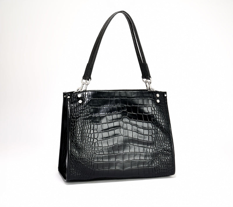 "As Is" American Leather Co. Lenox Croco Leather Satchel — View 11