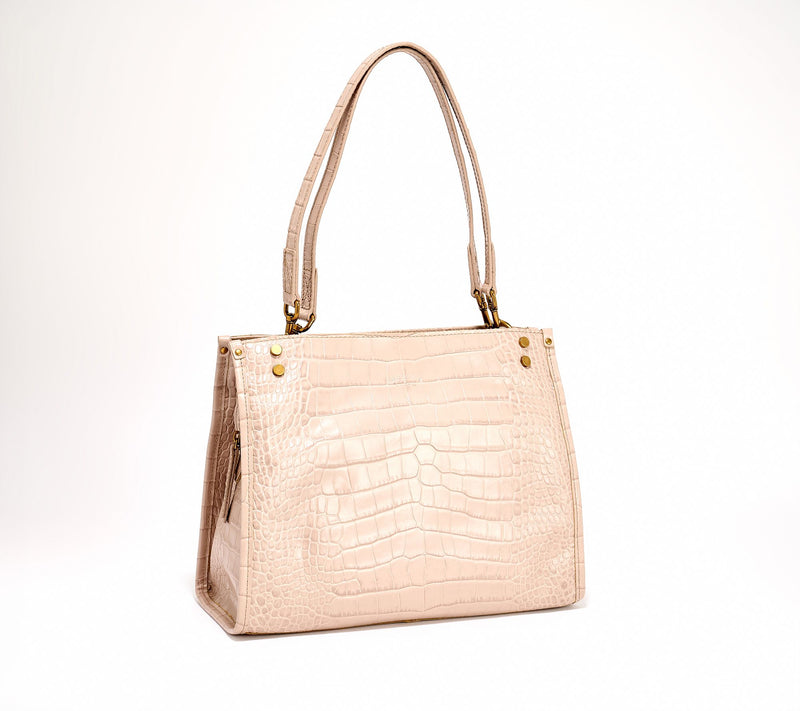 "As Is" American Leather Co. Lenox Croco Leather Satchel — View 13