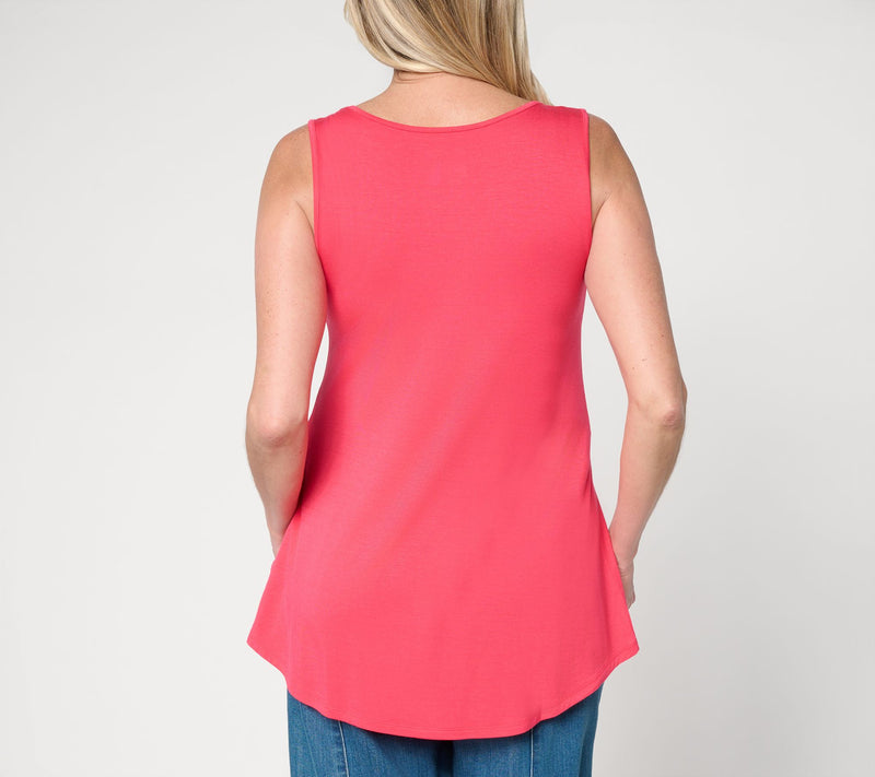 LOGO Layers by Lori Goldstein Scoop Neck Curved Hem Tank — View 3