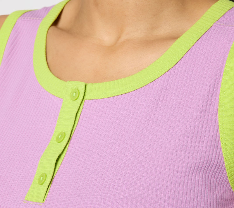 LOGO Principles by Lori Goldstein Contrast Trim Ribbed Tank — View 6