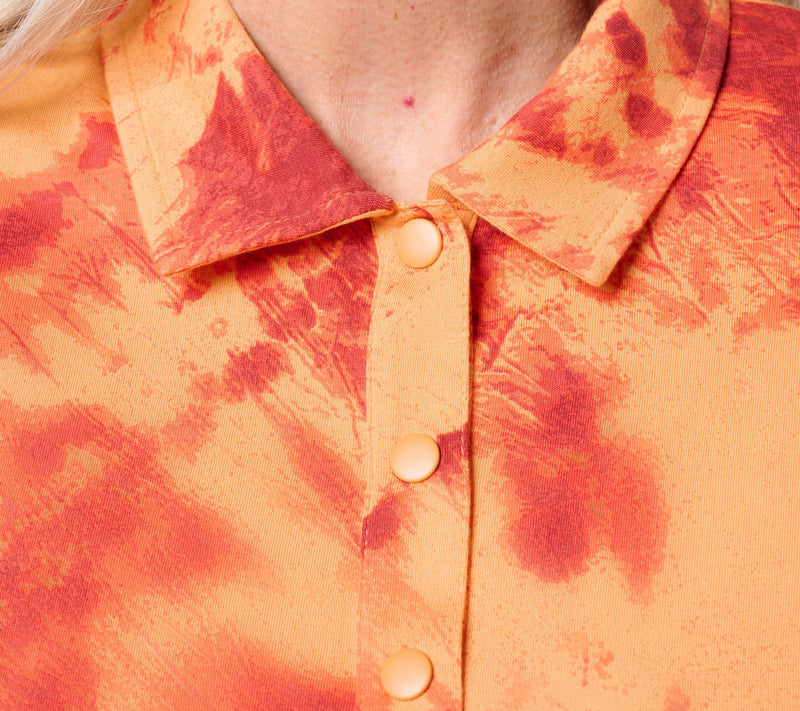 LOGO by Lori Goldstein Printed Dye Effect Polo Top — View 6