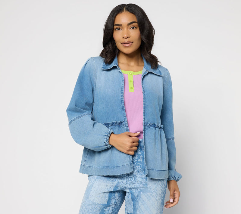 LOGO by Lori Goldstein Long Sleeve Chambray Topper — Main view