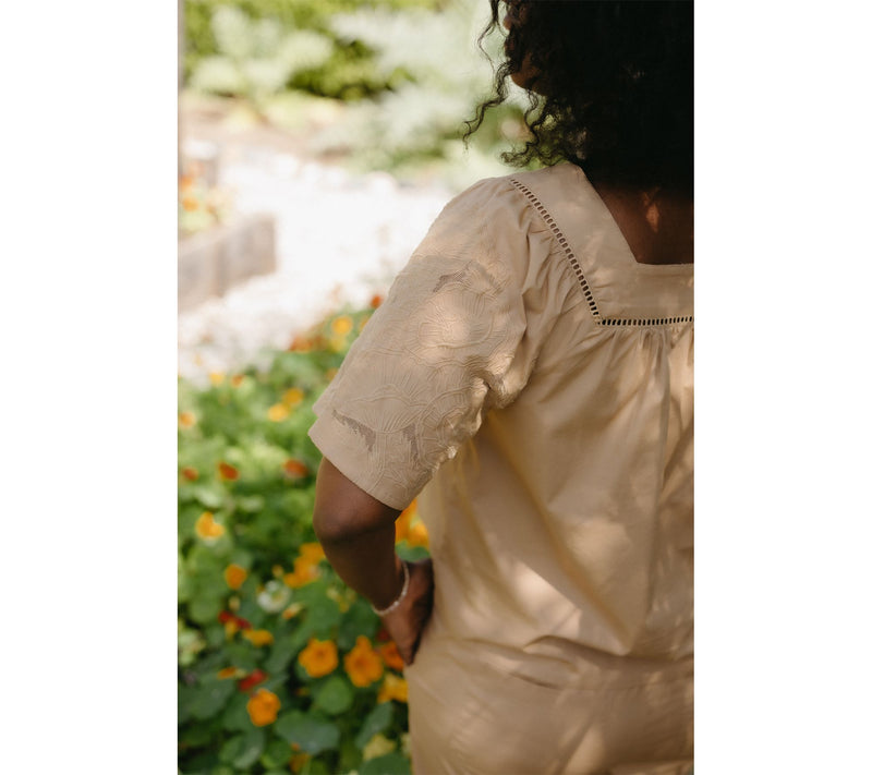 Me by Jennie Garth Embroidered Short Sleeve Woven Blouse — View 8