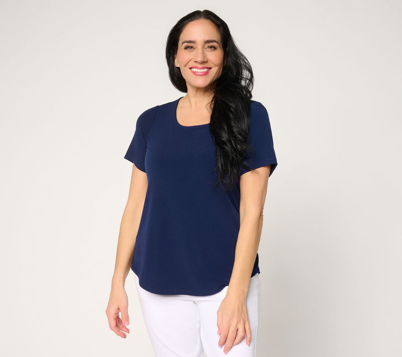 Susan Graver Essentials Liquid Knit Square Neck Top — View 13
