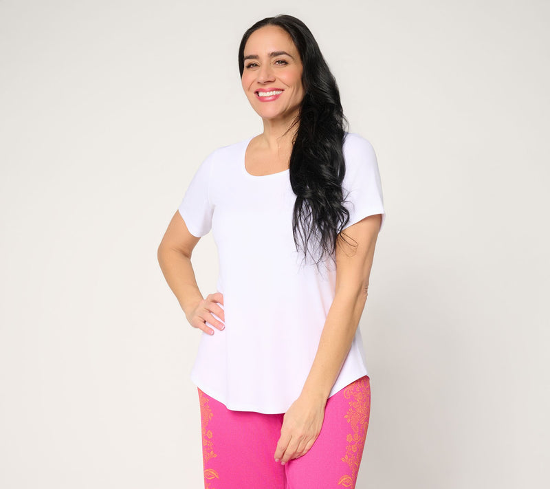 Susan Graver Essentials Liquid Knit Square Neck Top — View 14