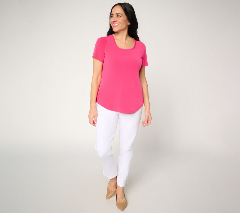 Susan Graver Essentials Liquid Knit Square Neck Top — View 5