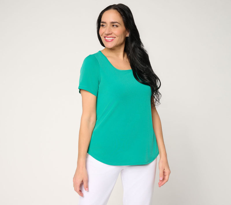 Susan Graver Essentials Liquid Knit Square Neck Top — View 16