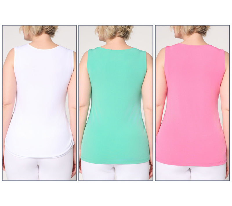 Susan Graver Essentials Liquid Knit Set of 3 Tank Tops — View 12