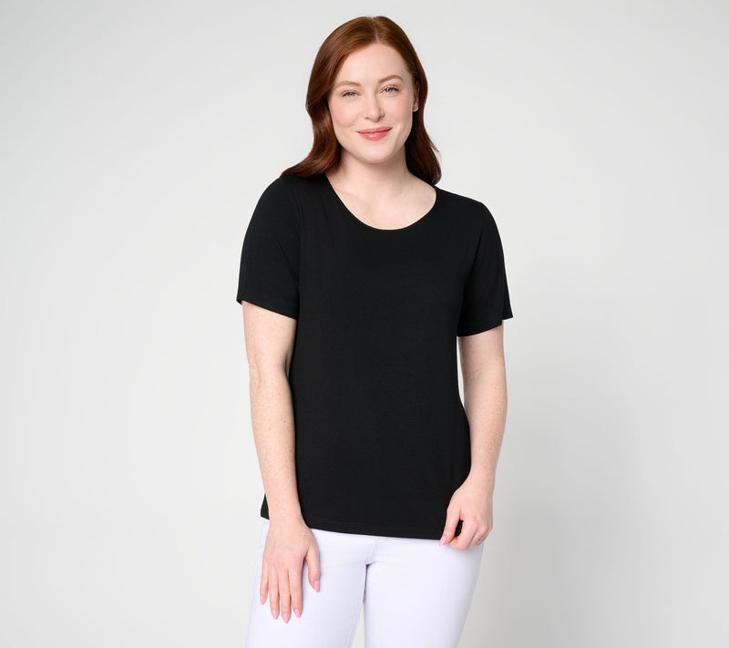 Susan Graver Essentials Rayon Allure Knit Short Sleeve Top — View 11