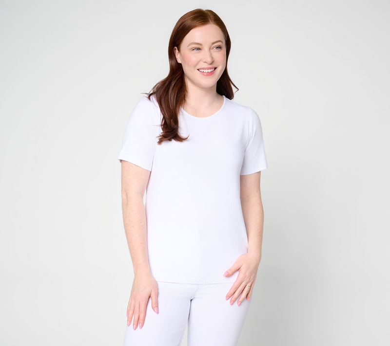 Susan Graver Essentials Rayon Allure Knit Short Sleeve Top — View 13
