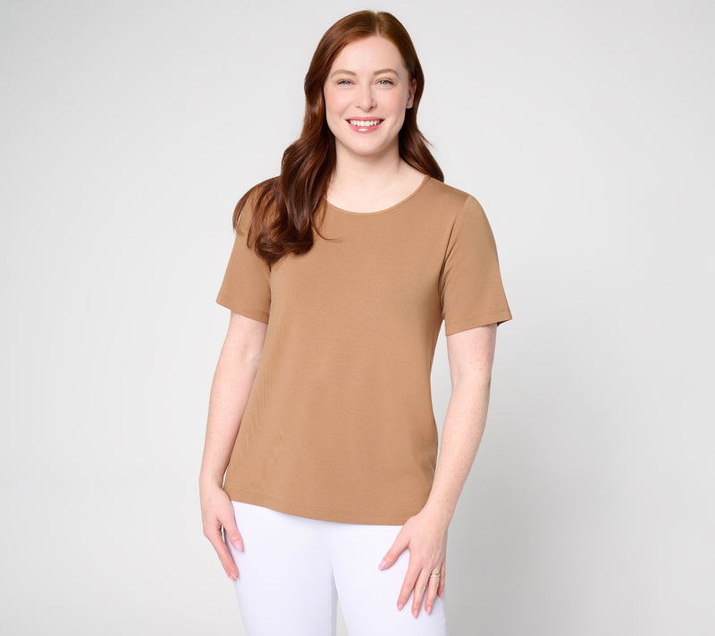 Susan Graver Essentials Rayon Allure Knit Short Sleeve Top — View 14