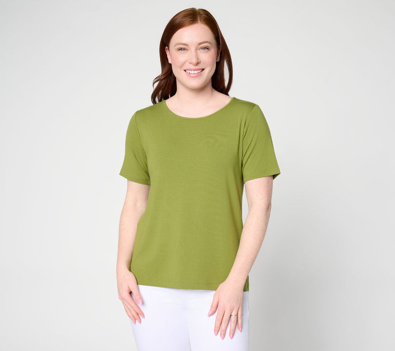 Susan Graver Essentials Rayon Allure Knit Short Sleeve Top — View 15