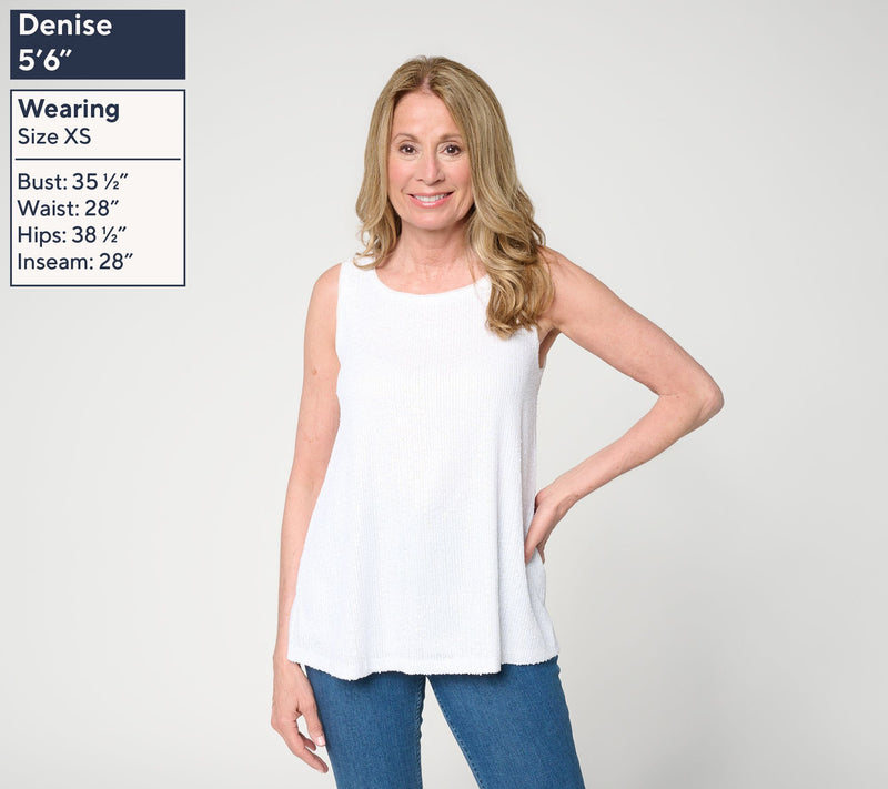 Susan Graver Sequin Knit Lined Scoop Neck Sleeveless Top — View 3