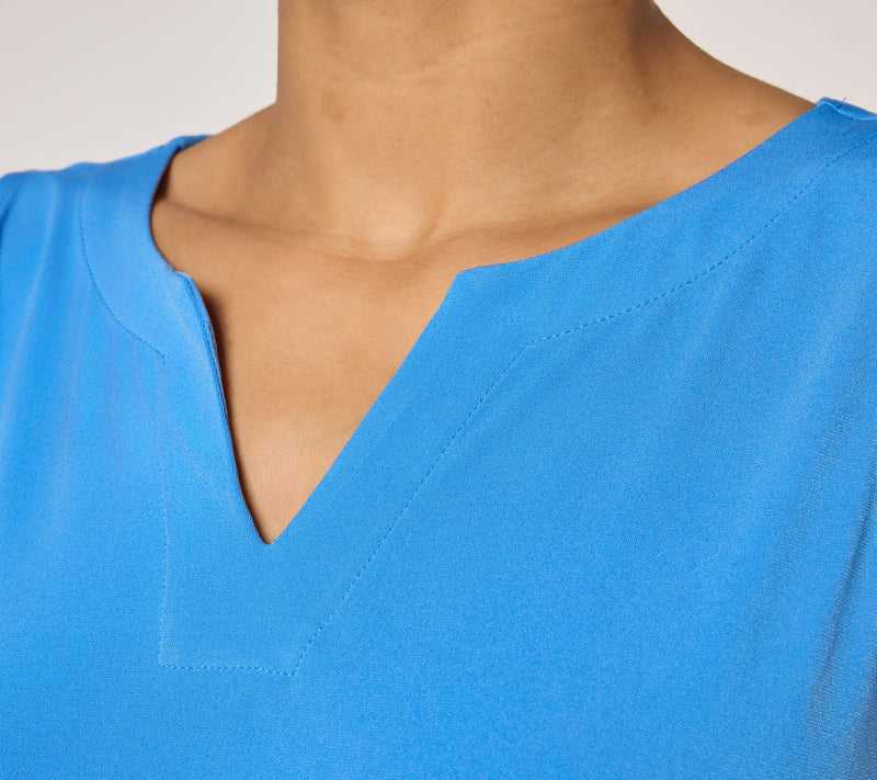 Susan Graver Sleeveeless Liquid Knit Sleeveless Split-Neck Top — View 6