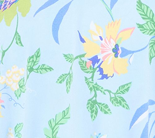 Susan Graver Printed Liquid Knit V-Neck Tiered Top — View 10