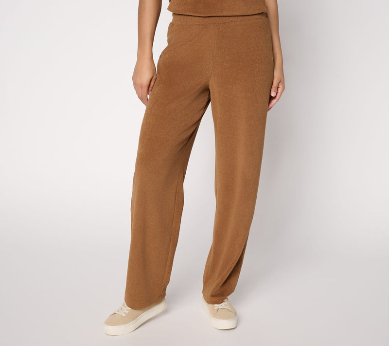 Susan Graver Weekend Regular Terry Straight Leg Pants with On-Seam Pockets — View 11