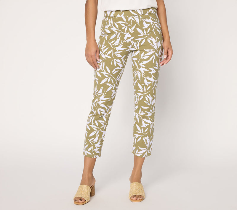 Susan Graver Weekend Regular Printed Premium Stretch Crop Pants — View 7