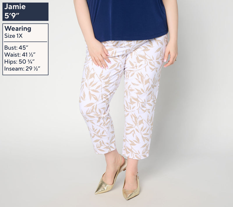 Susan Graver Weekend Regular Printed Premium Stretch Crop Pants — View 10