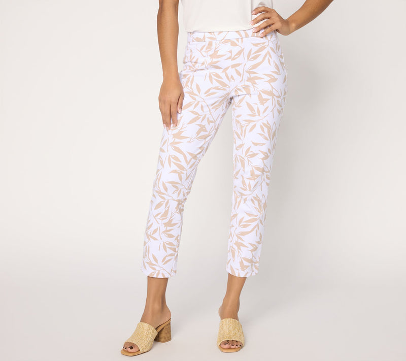 Susan Graver Weekend Regular Printed Premium Stretch Crop Pants — View 9