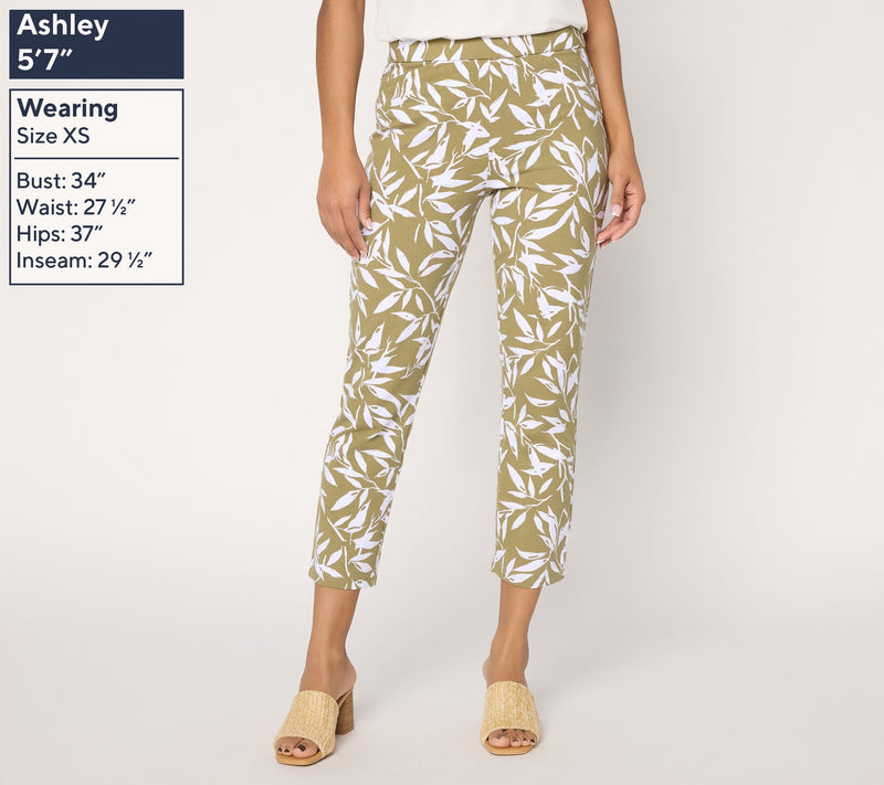 Susan Graver Weekend Pettite Printed Premium Stretch Crop Pants — View 11