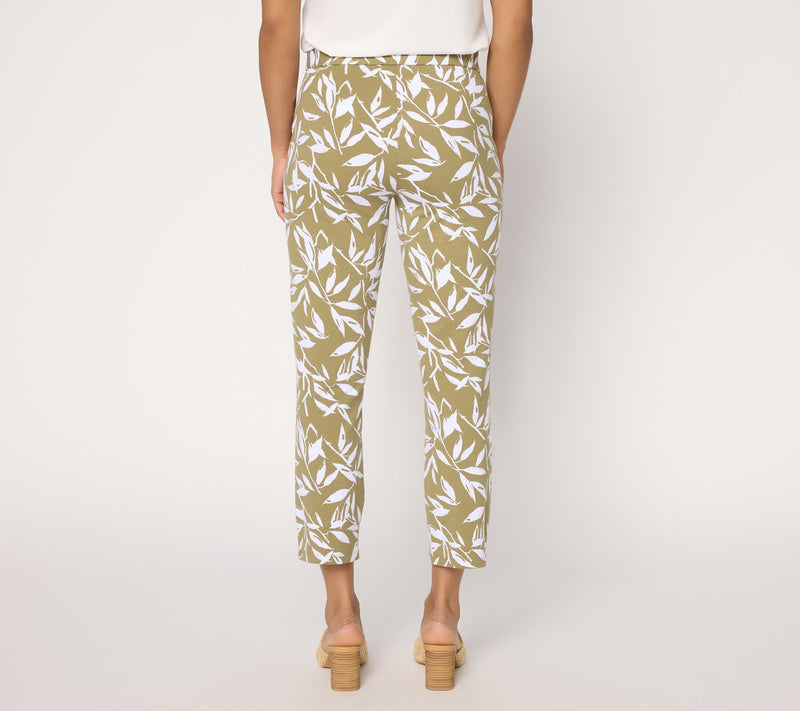 Susan Graver Weekend Pettite Printed Premium Stretch Crop Pants — View 12