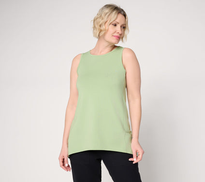 AnyBody Cozy Knit Jersey All-Star Split Back Tank