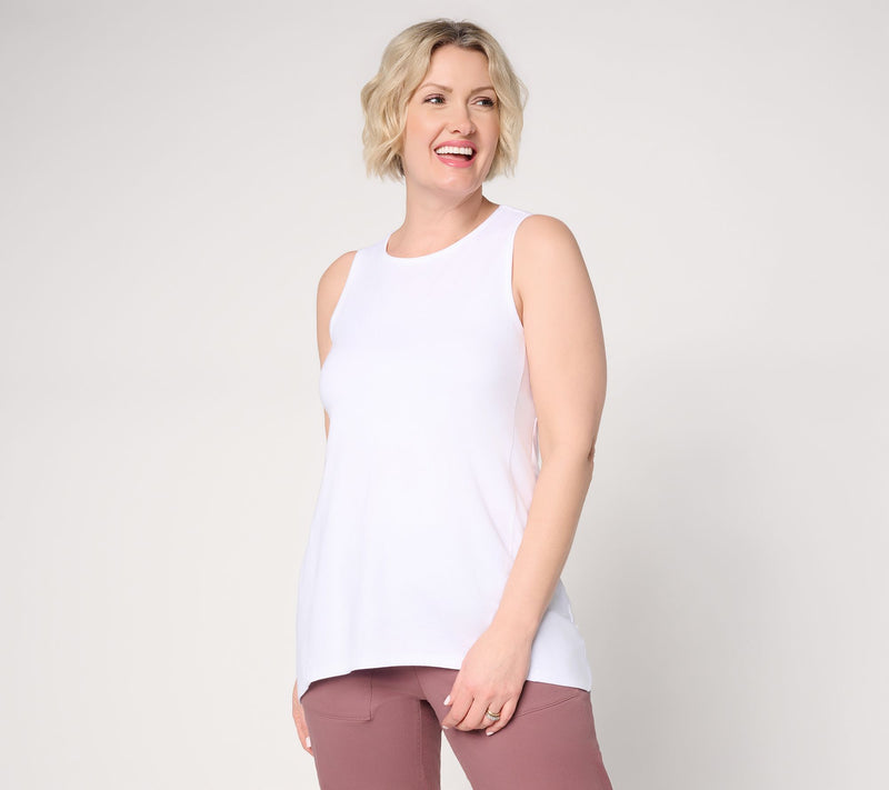 AnyBody Cozy Knit Jersey All-Star Split Back Tank — View 13