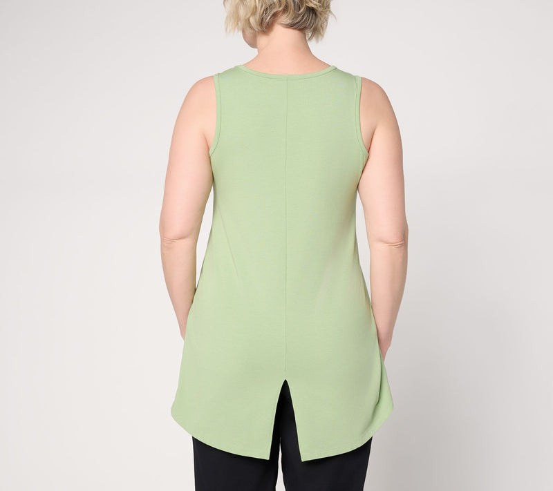 AnyBody Cozy Knit Jersey All-Star Split Back Tank — View 3