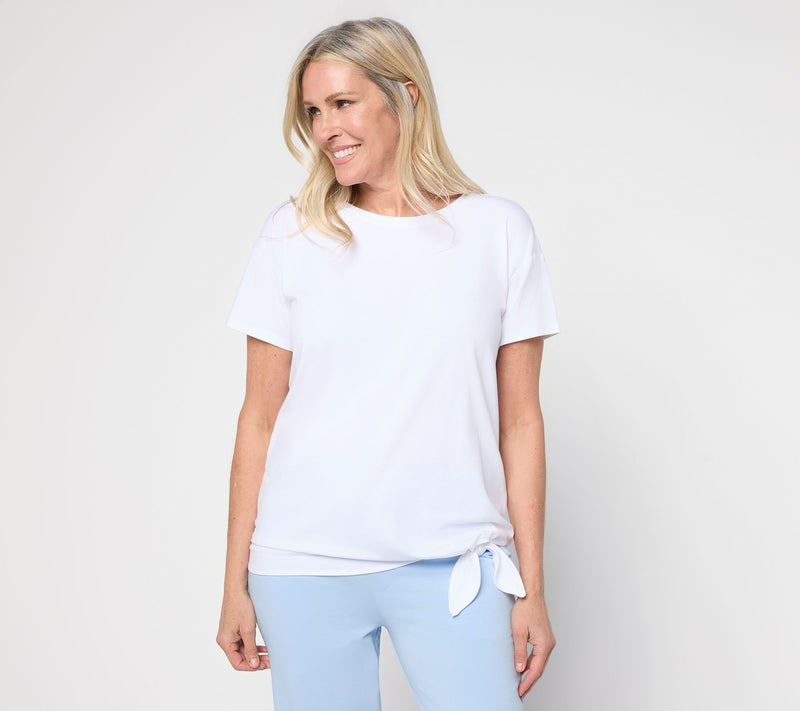 AnyBody Cozy Knit Jersey All-Star Side Tie Tee — View 11