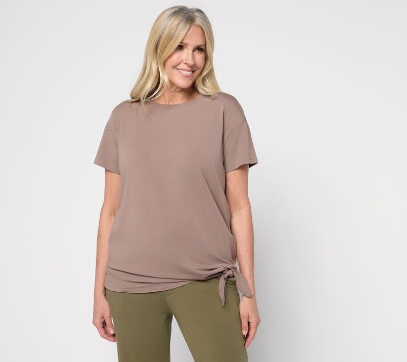 AnyBody Cozy Knit Jersey All-Star Side Tie Tee — View 13