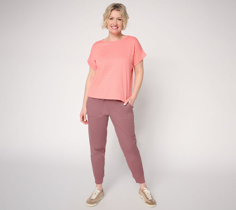 AnyBody Textured Knit Jersey Step Hem Top — View 5