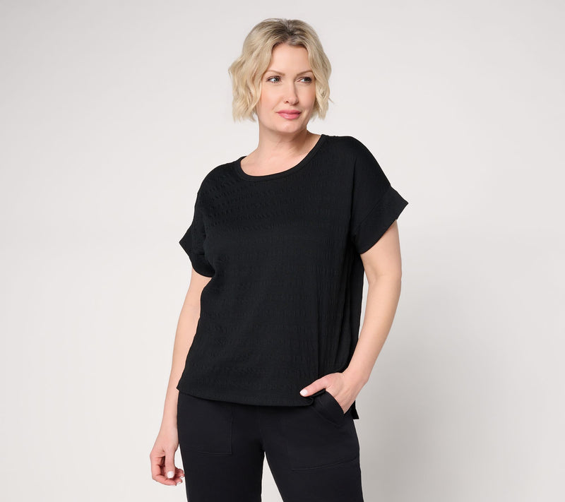 AnyBody Textured Knit Jersey Step Hem Top — View 11