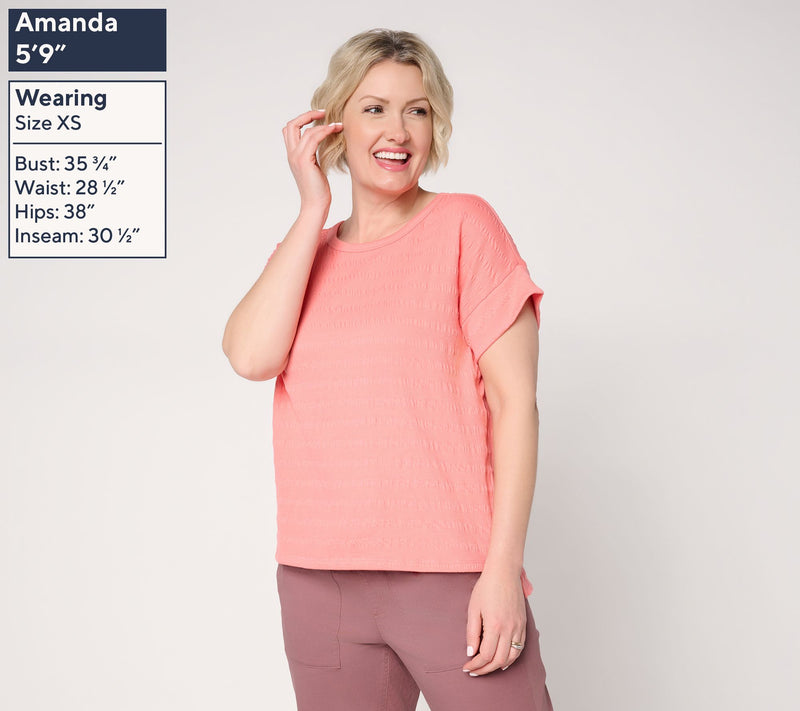AnyBody Textured Knit Jersey Step Hem Top — View 3