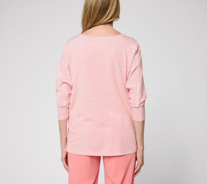 AnyBody Cozy Knit Jersey All-Star Striped Top — View 5