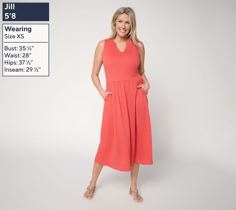 Denim & Co. Beach Regular Knit Gauze Sleeveless Midi Dress — View 3