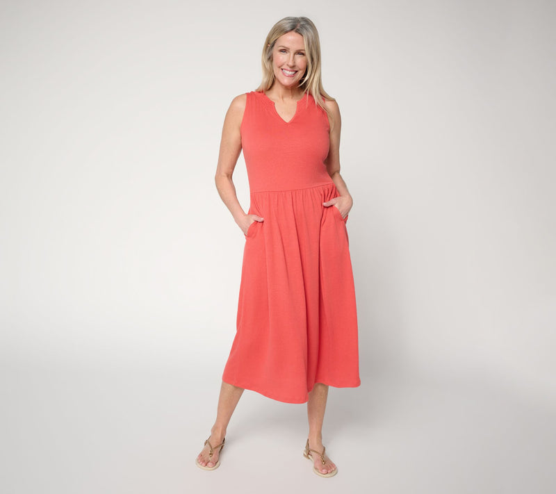 Denim & Co. Beach Petite Knit Gauze Sleeveless Midi Dress — View 11