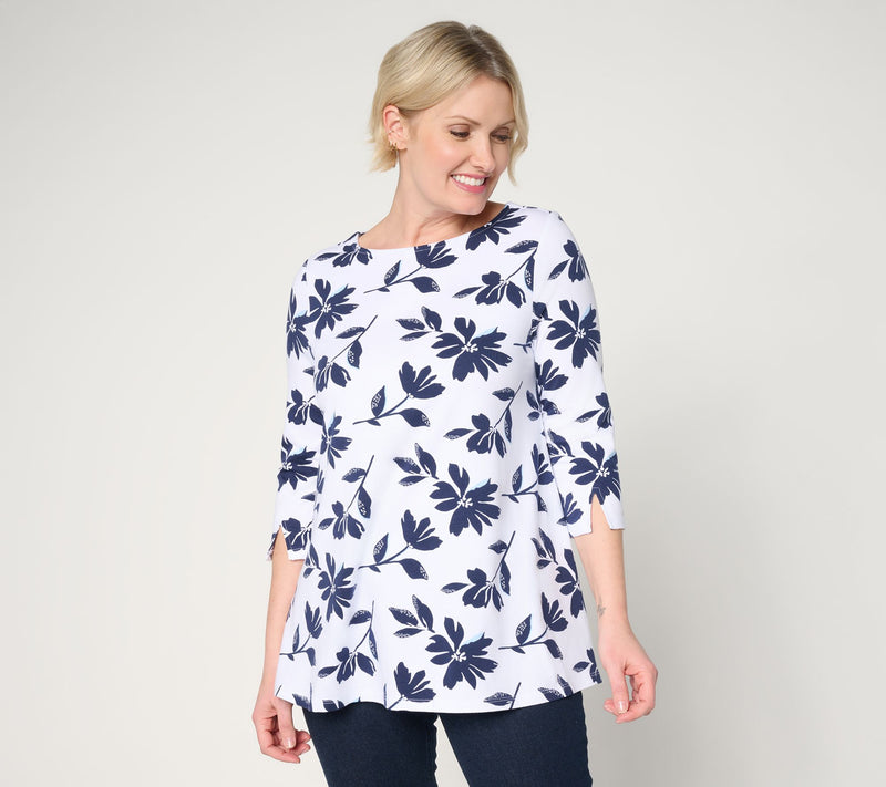 Denim & Co. Regular Favorite Jersey Boat Neck Swing Tunic — View 12