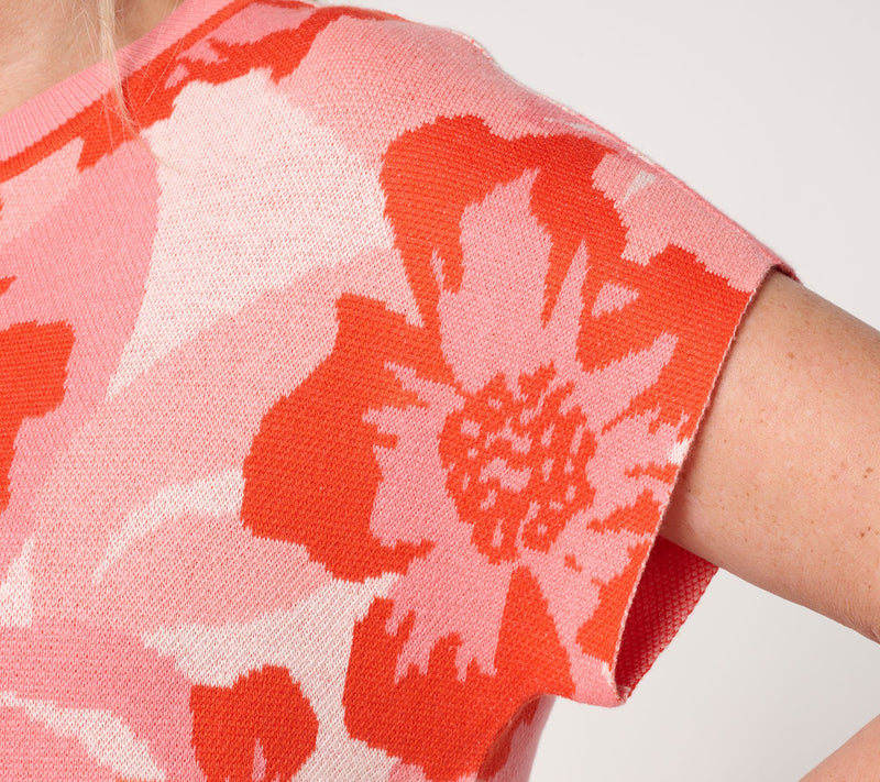 AnyBody Extended Shoulder Floral Intarsia Sweater — View 6